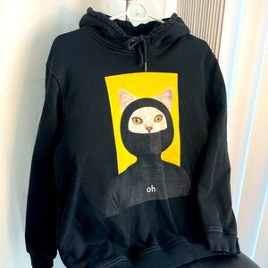 Oh Sewn Cat Hoodie; size small/medium